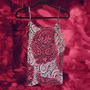Fashion Bug Pink and Black Paisley Camisole